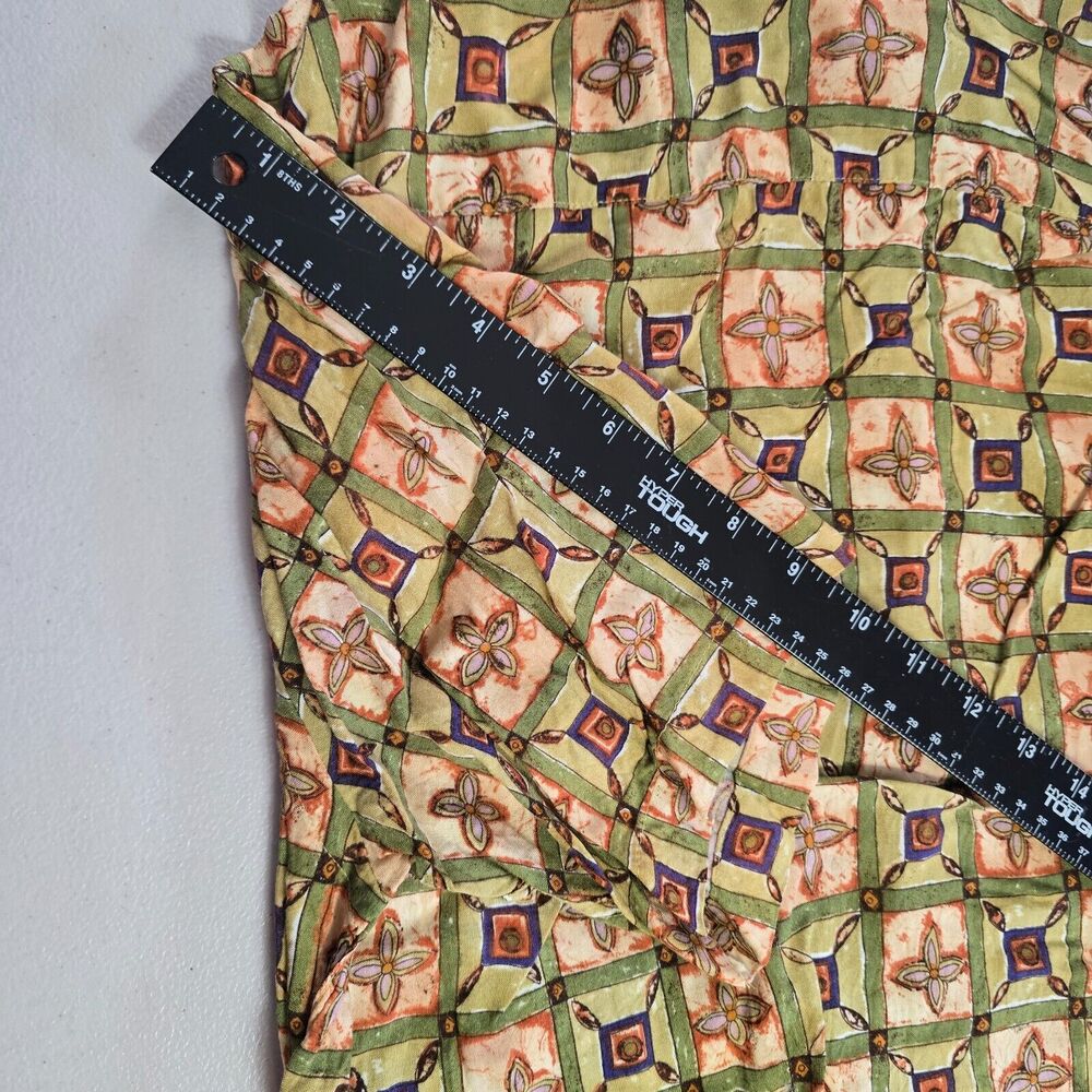 Campia Moda Shirt Men's M Green Tan Geometric Print Button Down Short Sleeve - Picture 10 of 14